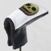 Creepy Smiley Skull Golf Putter Hoesje Golfheadcover (3/4 voorkant)