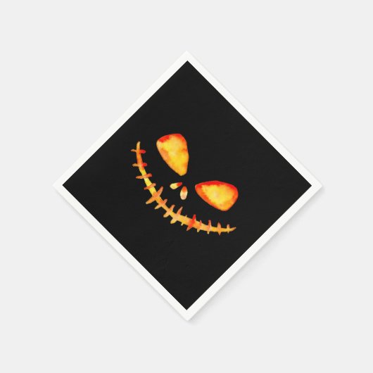 Creepy Smiling Jack O' Lantern Face Servet (Hoek)