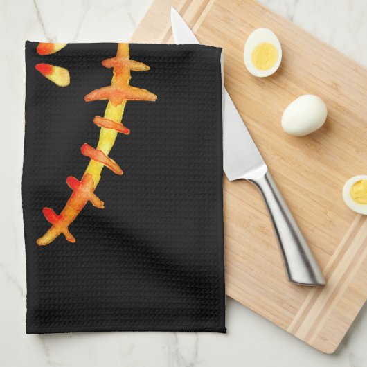 Creepy Smiling Jack O' Lantern Face Theedoek (Quarter Fold)