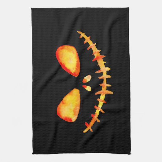 Creepy Smiling Jack O' Lantern Face Theedoek (Verticaal)