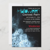 Creepy Smoking Skulls Halloween Kostuumfeest Kaart (Voorkant)