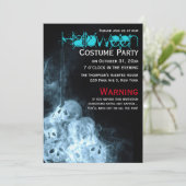 Creepy Smoking Skulls Halloween Kostuumfeest Kaart (Staand voorkant)