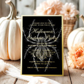 Creepy Spider Halloween Costume Party Gold Folie Uitnodiging