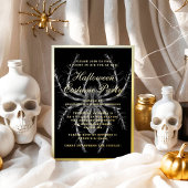 Creepy Spider Halloween Costume Party Gold Folie Uitnodiging