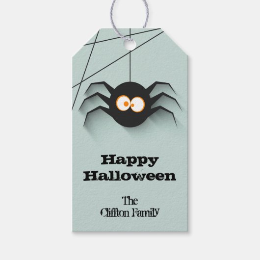 Creepy Spider Halloween Favor Cadeaulabel (Voorkant)