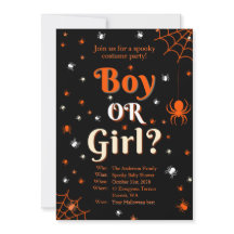Creepy Spider Halloween Gender Reveal Baby shower