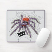 Creepy Spider in Giant Web Ink Tekening Muismat (Met muis)