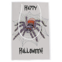 Creepy Spider in Web Halloween Ink Sketch