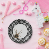 Creepy Spider Lace Gothic Halloween Papieren Bordje (Feest)