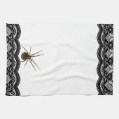  Creepy Spider Lace Gothic Halloween Theedoek (Horizontaal)