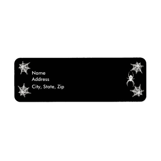 Creepy Spider & Web Adresetiketten Sjabloon Etiket (Voorkant)