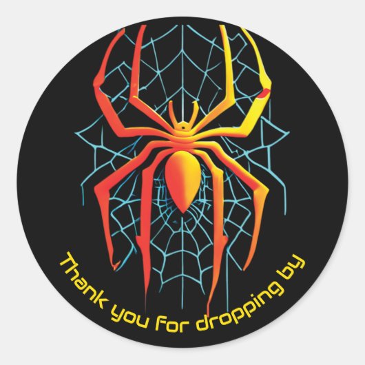 Creepy Spider Web Dank u Ronde Sticker (Voorkant)