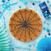 Creepy Spider Web en Black Spider Halloween Papieren Bordje (Feest)