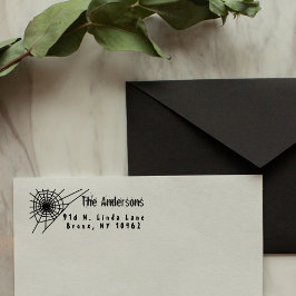 Creepy Spider Web Family Return-adres Rubberstempel