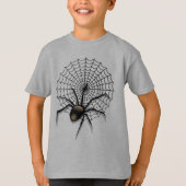 Creepy Spider Web Halloween Kinder korte hoes T-shirt (Voorkant)