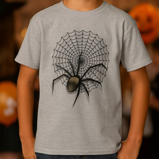 Creepy Spider Web Halloween Kinder korte hoes T-shirt