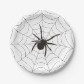 Creepy Spider Web Halloween Papieren Bordje (Voorkant)