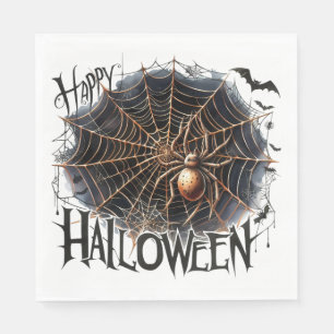 Creepy Spider Web Halloween Papieren servet