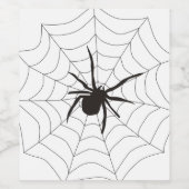 Creepy Spider Web Halloween Wijn Etiket (Enkel label)