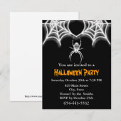 Creepy Spider & Web Invitation Kaart Sjabloon (Voorkant / Achterkant)