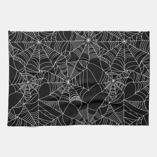 Creepy Spider Webs Theedoek (Horizontaal)