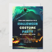 Creepy Spiders Jack-O' Lanterns Halloween Kaart (Voorkant)