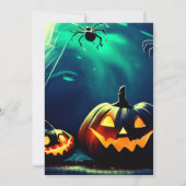 Creepy Spiders Jack-O' Lanterns  Halloween Kaart (Achterkant)