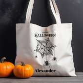 Creepy Spiders op het web Halloween Trick or treat Tote Bag