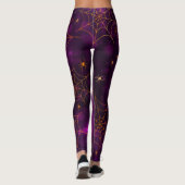 Creepy Spiders Sinaasappel Paarse XS (0-2) tot XL  Leggings (Achterkant)