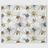 Creepy Spiders Web Pattern Cadeaupapier (Vlak)