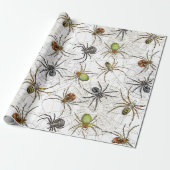 Creepy Spiders Web Pattern Cadeaupapier (Uitgerold)