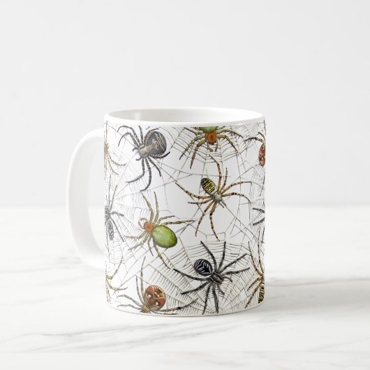 Creepy Spiders Web Pattern Koffiemok (Voorkant links)