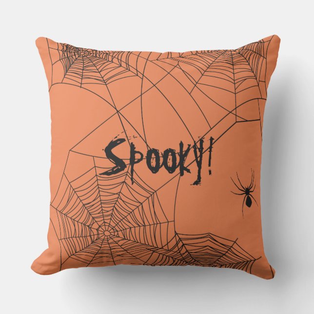 Creepy Spiderweb Buitenkussen (Voorkant)