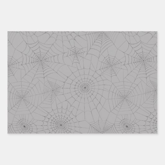 Creepy Spiderwebs en Skull Halloween Inpakpapier Vel (Voorkant)