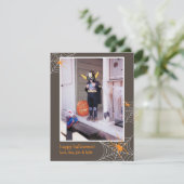 Creepy spin web lijst aangepaste foto Halloween Kaart (Staand voorkant)