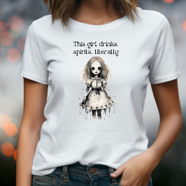 Creepy Spirit Girl Ghoul Halloween poppenkostuum Tri-Blend Shirt