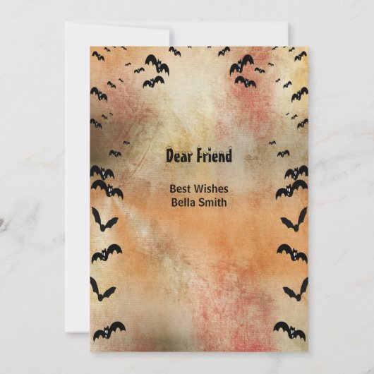 Creepy Spooktacular Symbols Halloween Quote Card Kaart (Achterkant)
