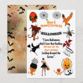 Creepy Spooktacular Symbols Halloween Quote Card Kaart (Voorkant / Achterkant)