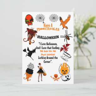 Creepy Spooktacular Symbols Halloween Quote Card Kaart