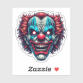 Creepy Spooky Clown Gezicht Halloween Kleuren Sticker (Vel)