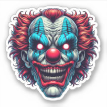 Creepy Spooky Clown Gezicht Halloween Kleuren