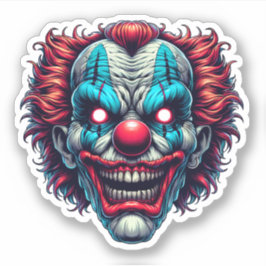 Creepy Spooky Clown Gezicht Halloween Kleuren Sticker