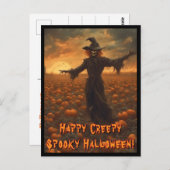Creepy Spooky Halloween Scarecrow Briefkaart (Voorkant / Achterkant)