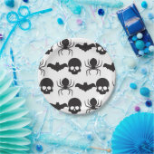 Creepy Spooky Halloween - Skull, Spider & Bat Papieren Bordje (Feest)