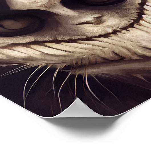 Creepy spooky horror cat poster (Hoek)