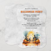 Creepy Spooky Pumpkins Halloween Party Kaart (Voorkant / Achterkant)