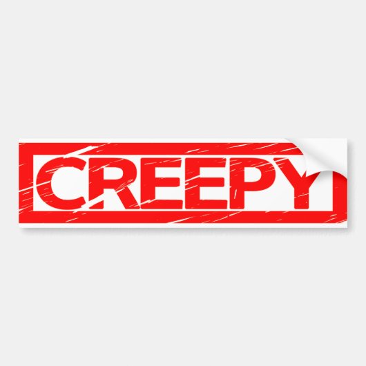 Creepy Stamp Bumpersticker (Voorkant)