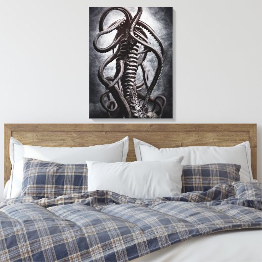 Creepy Statue of a Ancient Alien Entity Canvas Afdruk (Insitu (Slaapkamer))