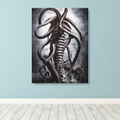 Creepy Statue of a Ancient Alien Entity Canvas Afdruk (Insitu (Houten vloer))