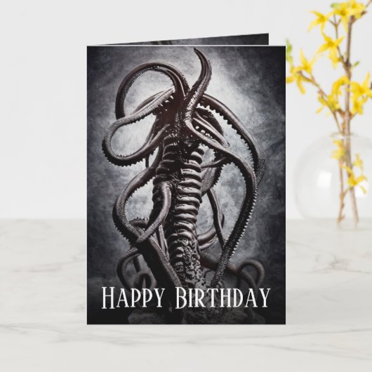 Creepy Statue of a Ancient Alien Entity Kaart (Gele Bloem)